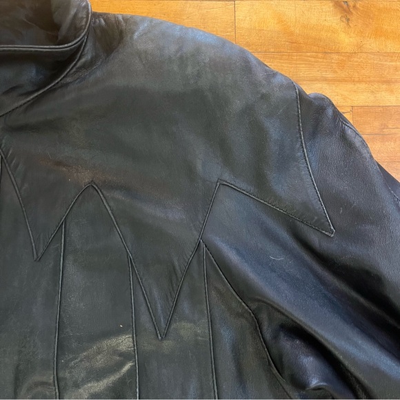 Vintage Collection ROSH by J. Sako A-Line Women's Black Leather Coat - Size XL. - Picture 6 of 11